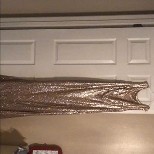 Full length rose gold sequin dress